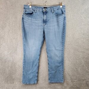 Lee Straight Leg Jeans Women's 18S/C (Measures 37x27.5) Light Wash Cotton Blend